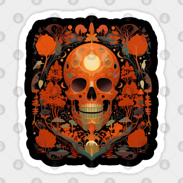 Halloween Day of the Dead Red Sugar Skull Sticker by DanielLiamGill